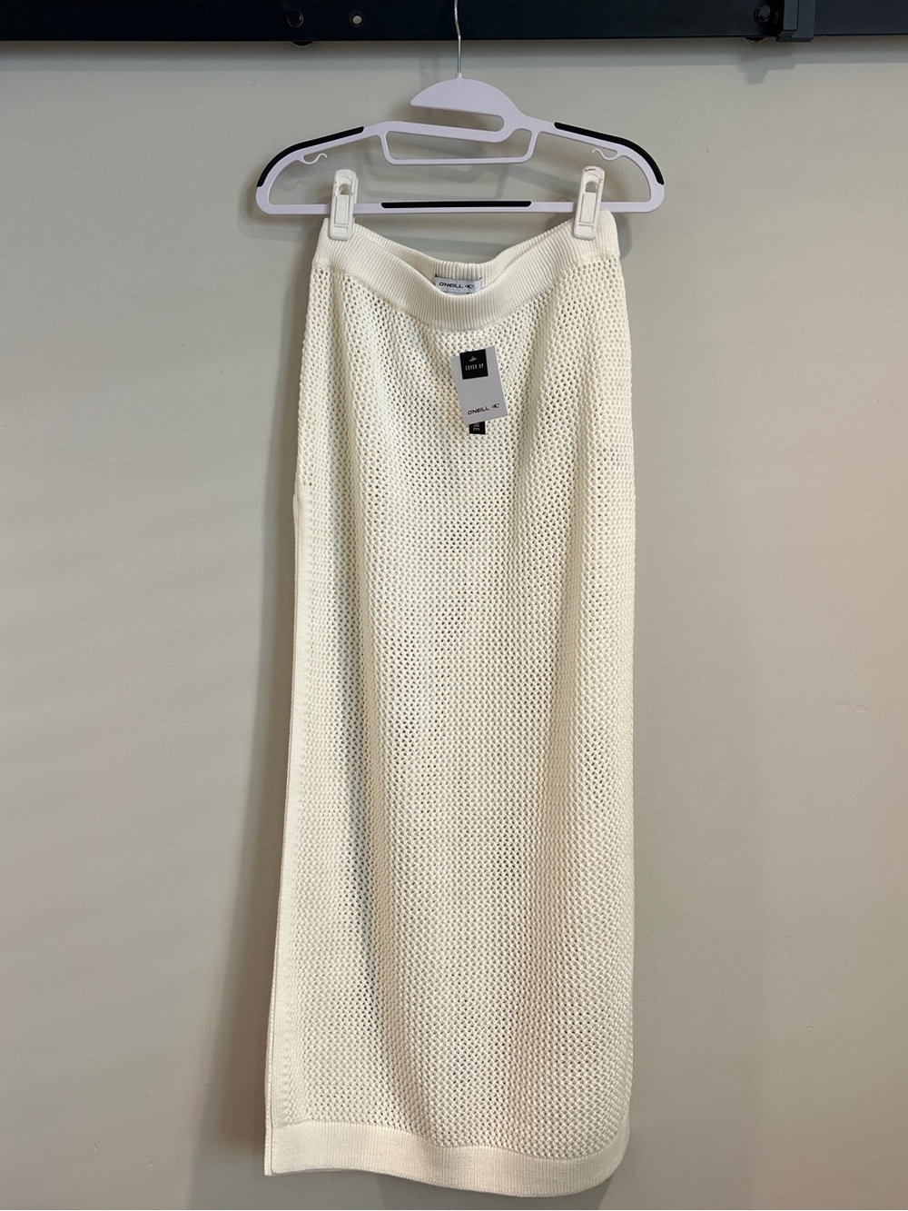 O’Neill Cream Open Knit Midi Cover Up Skirt NWT Size M